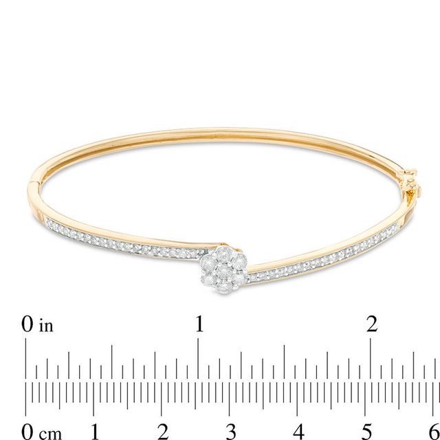 1.00 CT. T.W. Composite Diamond Bypass Bangle in 10K Gold