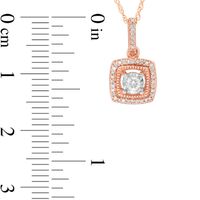 0.15 CT. T.W. Diamond Cushion Frame Vintage-Style Pendant in 10K Rose Gold|Peoples Jewellers