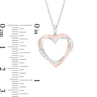 0.05 CT. T.W. Diamond Intertwined Double Heart Pendant in 10K Two-Tone Gold|Peoples Jewellers