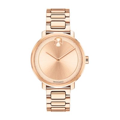 Ladies' Movado Bold® Sugar Rose-Tone IP Watch (Model: 3600503)|Peoples Jewellers