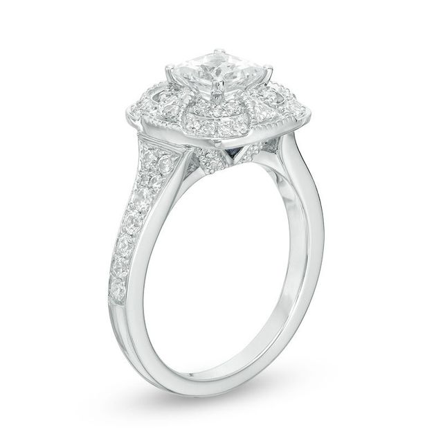 Vera Wang Love Heirloom Collection 0.95 CT. T.W. Princess-Cut Diamond Frame Engagement Ring in 14K White Gold|Peoples Jewellers