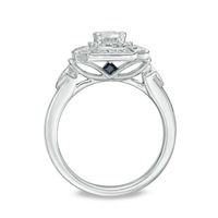 Vera Wang Love Heirloom Collection 0.95 CT. T.W. Oval Diamond Octagon Frame Engagement Ring in 14K White Gold|Peoples Jewellers