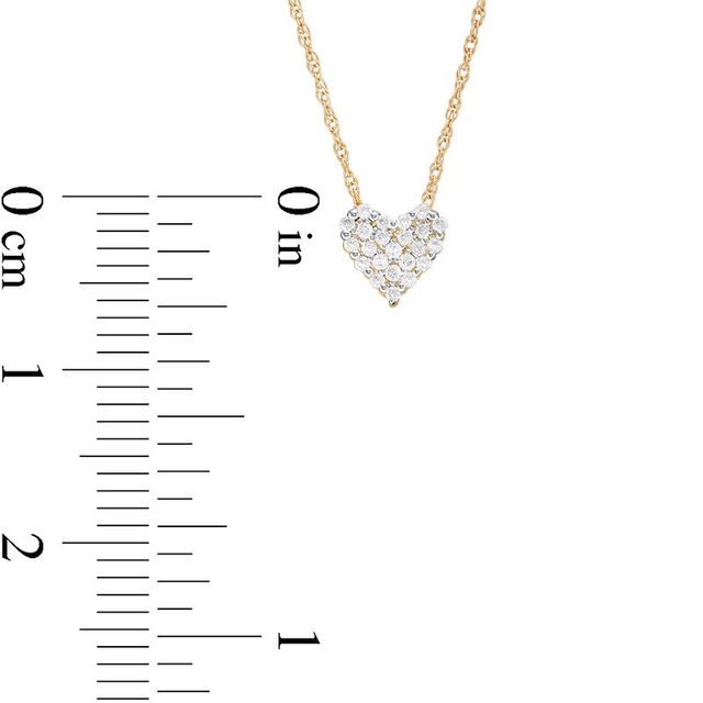 0.10 CT. T.W. Multi-Diamond Heart Pendant in 10K Gold|Peoples Jewellers