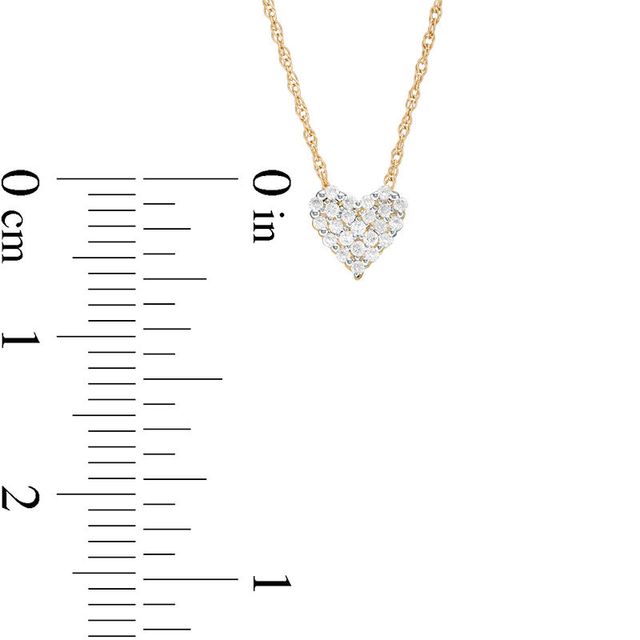 0.10 CT. T.W. Multi-Diamond Heart Pendant in 10K Gold