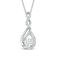 6.0mm Lab-Created White Sapphire Twist Infinity Pendant in Sterling Silver|Peoples Jewellers