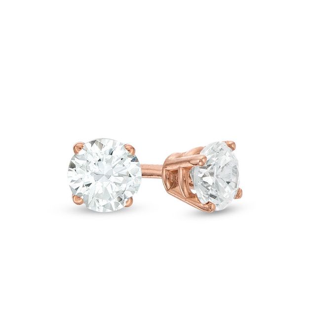 0.20 CT. T.W. Diamond Solitaire Stud Earrings in 10K Rose Gold|Peoples Jewellers