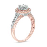 0.45 CT. T.W. Diamond Double Frame Vintage-Style Engagement Ring in 10K Two-Tone Gold|Peoples Jewellers