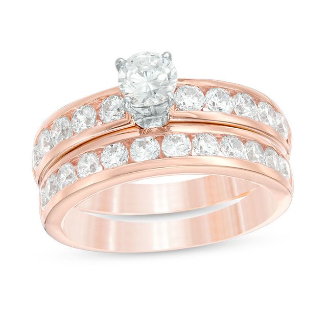 2.00 CT. T.W. Diamond Bridal Set in 14K Rose Gold