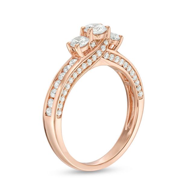 CT. T.W. Diamond Past Present Future® Engagement Ring in 14K Rose Gold|Peoples Jewellers