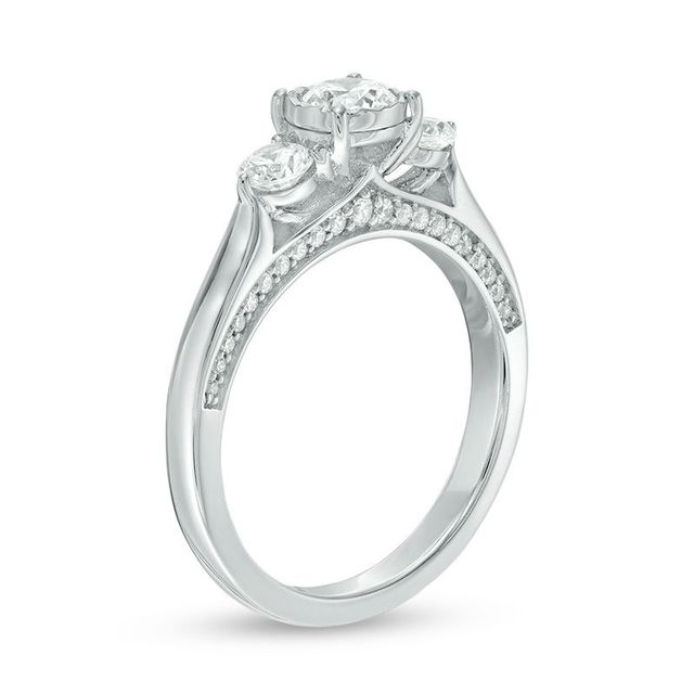 0.95 CT. T.W. Diamond Past Present Future® Engagement Ring in 14K White Gold|Peoples Jewellers