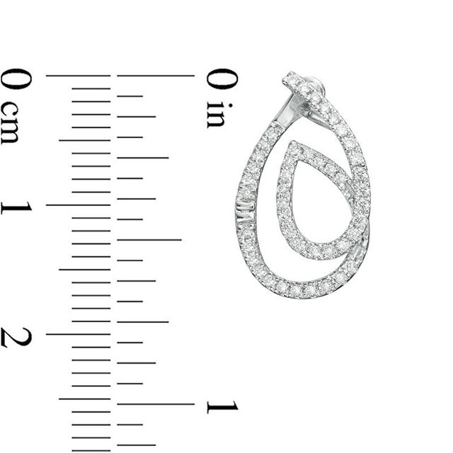 0.33 CT. T.W. Diamond Looped Teardrop Earrings in 10K White Gold|Peoples Jewellers