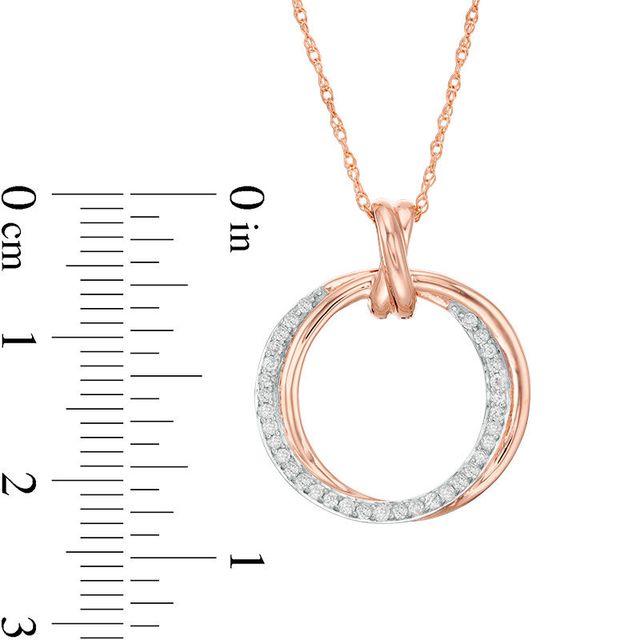 0.20 CT. T.W. Diamond Overlap Circle Pendant in 10K Rose Gold|Peoples Jewellers