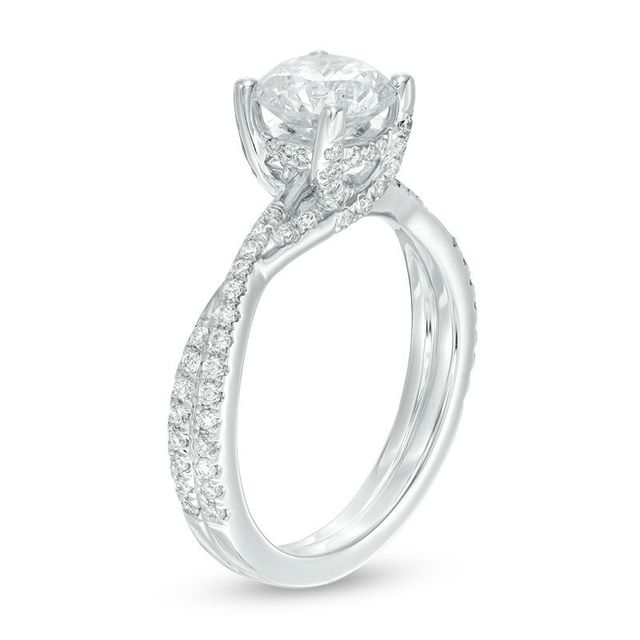 1.30 CT. T.W. Diamond Twist Engagement Ring in 14K White Gold|Peoples Jewellers