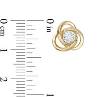 0.13 CT. T.W. Diamond Love Knot Stud Earrings in 10K Gold|Peoples Jewellers