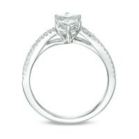 Ever Us™ 0.75 CT. T.W. Two-Stone Princess-Cut Diamond Double Row Bypass Ring in 14K White Gold|Peoples Jewellers