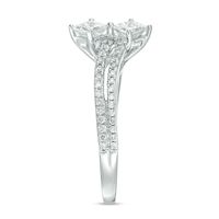 Ever Us™ 0.75 CT. T.W. Two-Stone Princess-Cut Diamond Double Row Bypass Ring in 14K White Gold|Peoples Jewellers