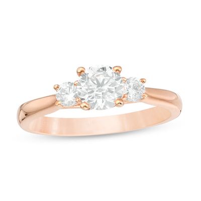 1.00 CT. T.W. Diamond Past Present Future® Engagement Ring in 14K Rose Gold|Peoples Jewellers