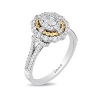 Enchanted Disney Snow White 1.00 CT. T.W. Oval Diamond Twist Frame Engagement Ring in 14K Two-Tone Gold|Peoples Jewellers