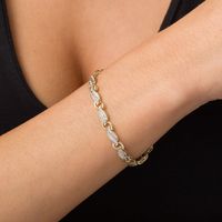 1.00 CT. T.W. Diamond Flame Link Bracelet in 10K Gold - 7.25"|Peoples Jewellers