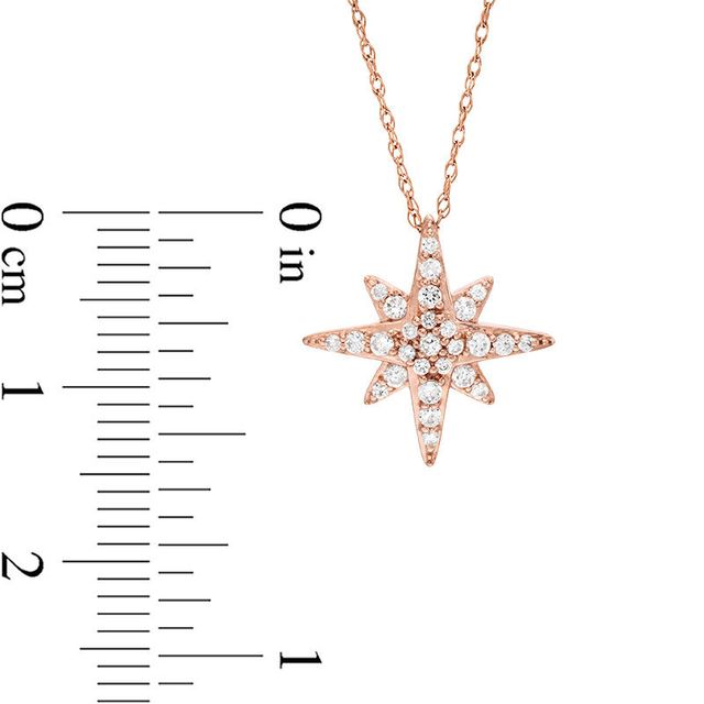 0.20 CT. T.W. Diamond Starburst Star Pendant in 10K Rose Gold|Peoples Jewellers