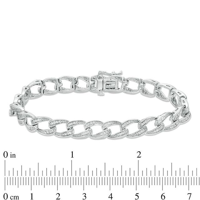 0.76 CT. T.W. Diamond Chain Link Bracelet in Sterling Silver|Peoples Jewellers