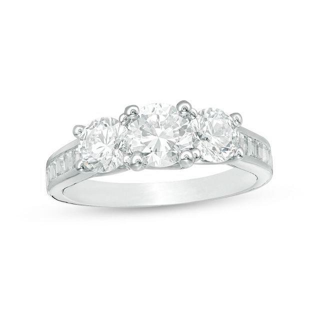 2.00 CT. T.W. Diamond Three Stone Past Present Future® Engagement Ring in 14K White Gold