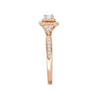 0.45 CT. T.W. Emerald-Cut Diamond Frame Tri-Sides Engagement Ring in 14K Rose Gold|Peoples Jewellers