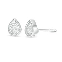 0.10 CT. T.W.  Diamond Solitaire Pear-Shaped Stud Earrings in 10K White Gold|Peoples Jewellers