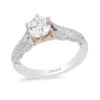 Enchanted Disney Princess 1.25 CT. T.W. Diamond Crown Vintage-Style Engagement Ring in 14K Two-Tone Gold|Peoples Jewellers