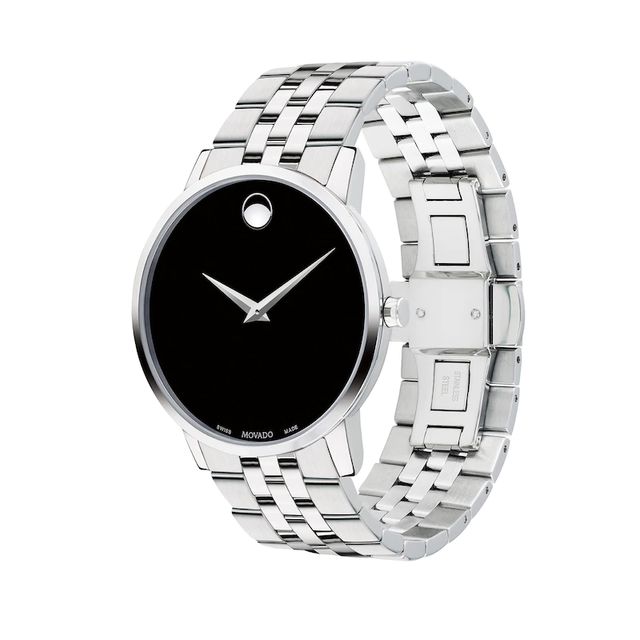 Men's Movado Museum® Classic Watch with Black Dial (Model: 0607199)|Peoples Jewellers