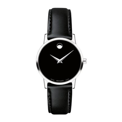 Ladies' Movado Museum Classic Strap Watch with Black Dial (Model: 0607274)|Peoples Jewellers