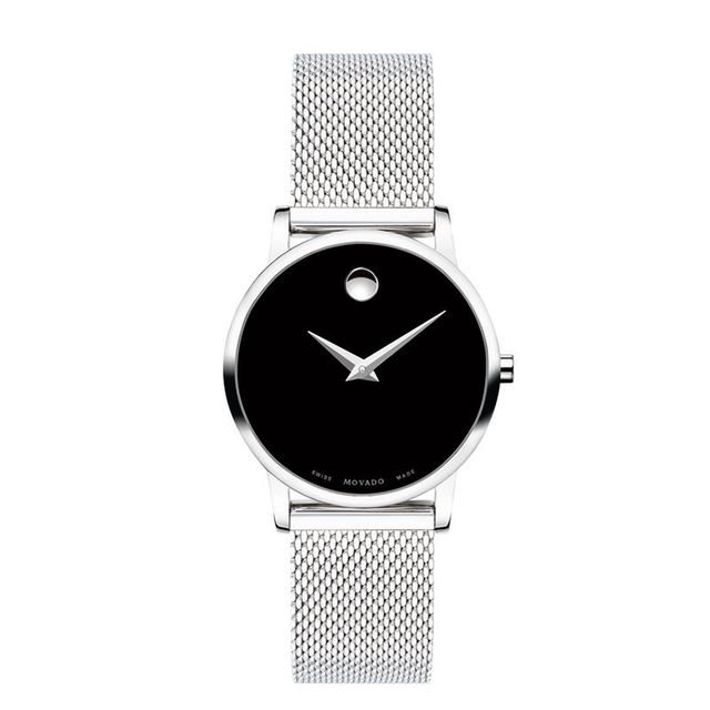 Ladies' Movado Museum® Classic Mesh Watch with Black Dial (Model: 0607220)|Peoples Jewellers