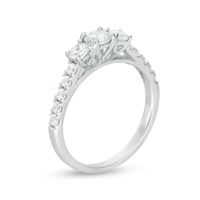 0.95 CT. T.W. Diamond Past Present Future® Engagement Ring in 10K White Gold|Peoples Jewellers