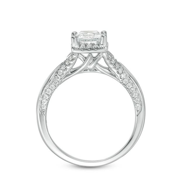 1.25 CT. T.W. Certified Canadian Princess-Cut Diamond Frame Engagement Ring in 14K White Gold (I/I2)|Peoples Jewellers