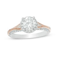 1.25 CT. T.W. Certified Canadian Diamond Frame Engagement Ring in 14K Two-Tone Gold (I/I2)|Peoples Jewellers