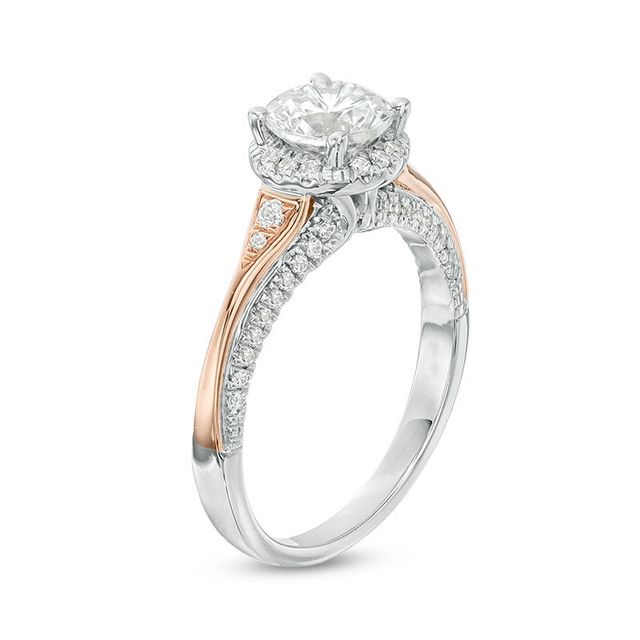 1.25 CT. T.W. Certified Canadian Diamond Frame Engagement Ring in 14K Two-Tone Gold (I/I2)