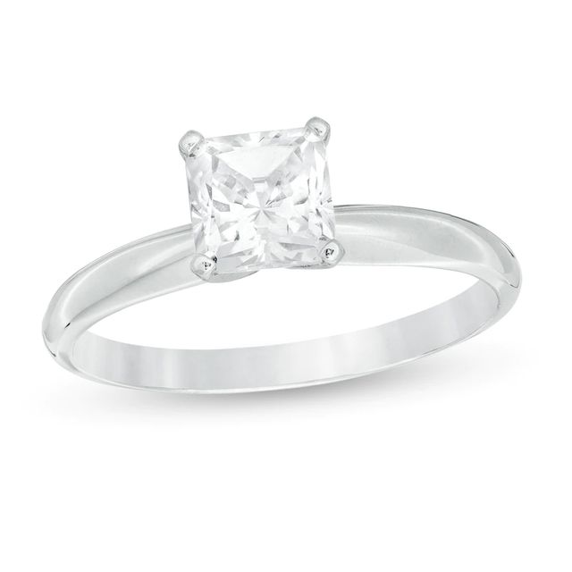 1.00 CT. Certified Princess-Cut Diamond Solitaire Engagement Ring in 14K White Gold (J/I1)|Peoples Jewellers