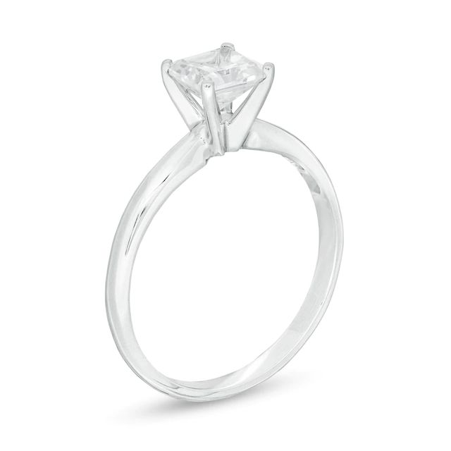 1.00 CT. Certified Princess-Cut Diamond Solitaire Engagement Ring in 14K White Gold (J/I1)