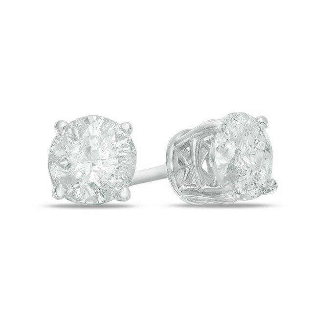 1.20 CT. T.W. Diamond Solitaire Stud Earrings in 14K White Gold|Peoples Jewellers