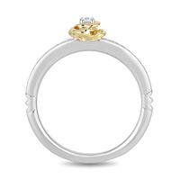 Enchanted Disney Belle 0.085 CT. T.W. Diamond Rose Ring in Sterling Silver and 10K Gold|Peoples Jewellers