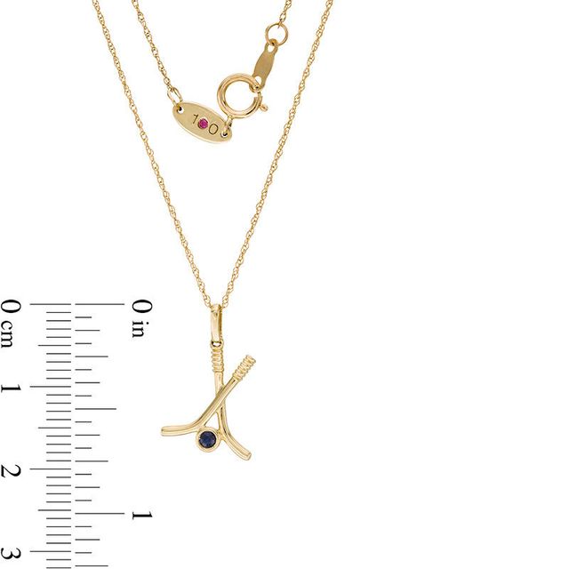 Peoples 100-Year Anniversary Blue Sapphire Hockey Sticks Pendant in 14K Gold|Peoples Jewellers