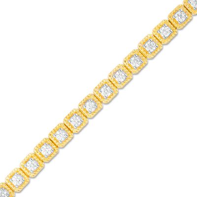 2.00 CT. T.W. Diamond Square Twist Frame Bracelet in 10K Gold|Peoples Jewellers