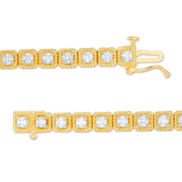 2.00 CT. T.W. Diamond Square Twist Frame Bracelet in 10K Gold|Peoples Jewellers
