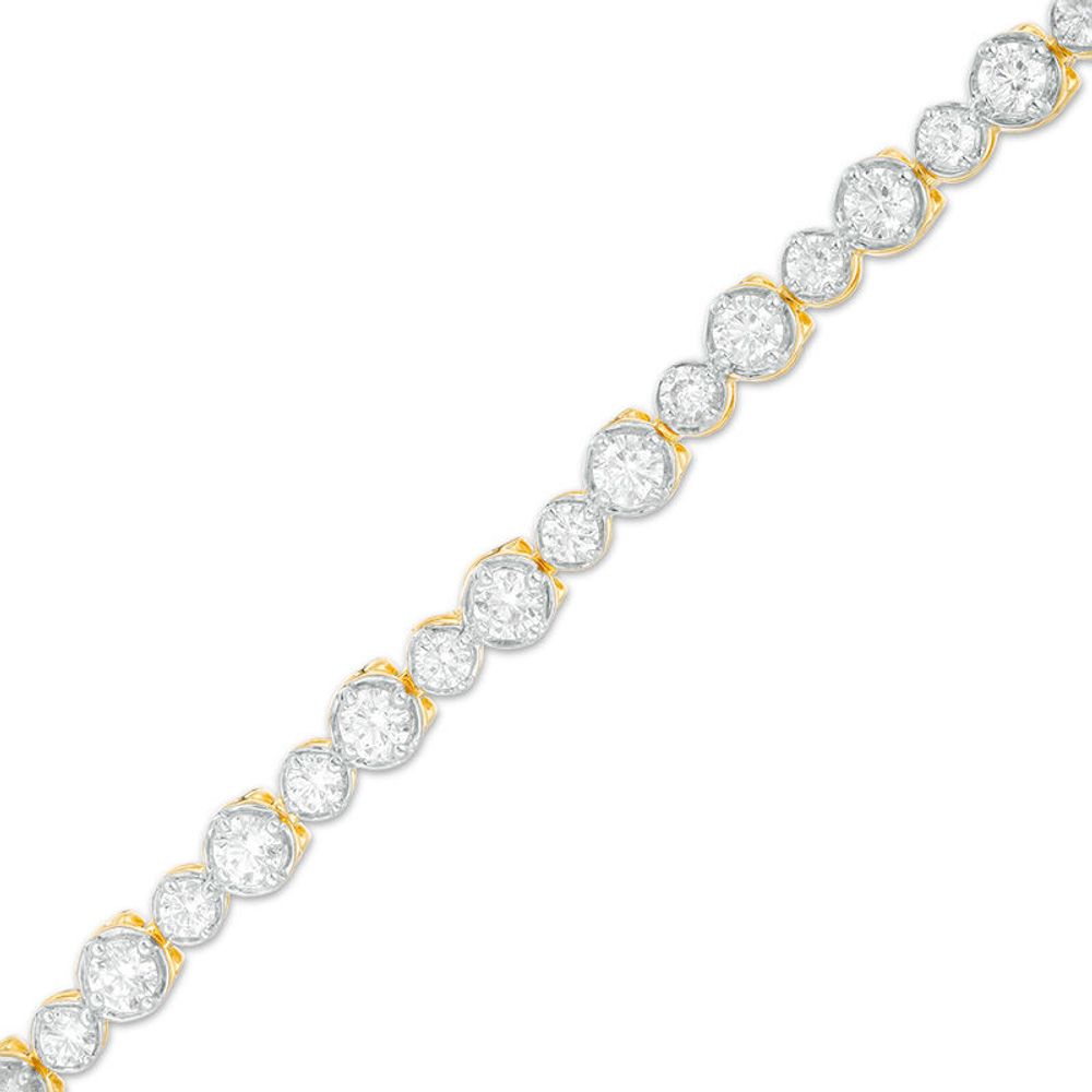 3.00 CT. T.W. Diamond Alternating Tennis Bracelet in 10K Gold|Peoples Jewellers
