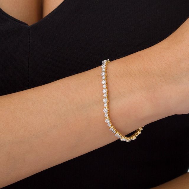 3.00 CT. T.W. Diamond Alternating Tennis Bracelet in 10K Gold|Peoples Jewellers