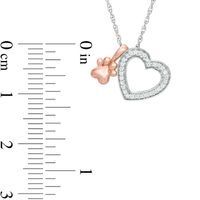 0.10 CT. T.W. Diamond Heart and Paw Pendant in Sterling Silver and 10K Rose Gold|Peoples Jewellers