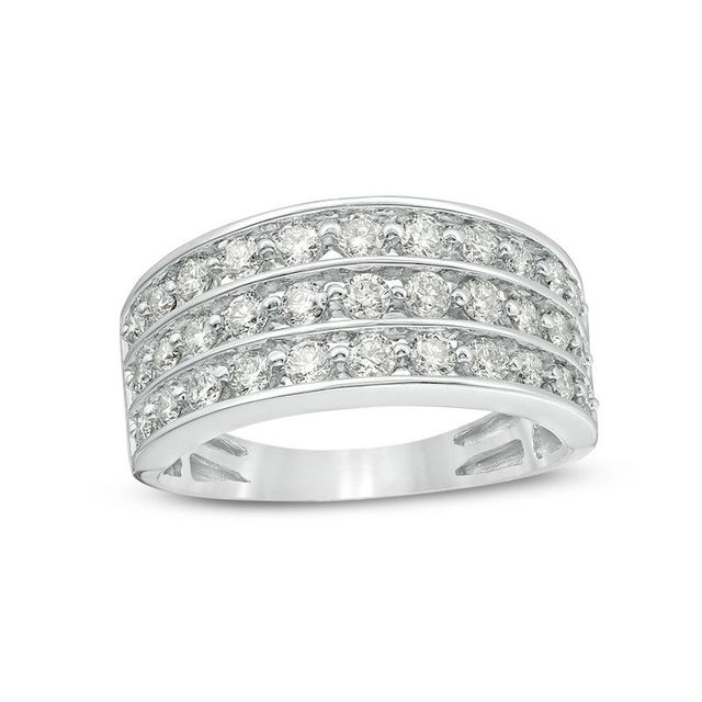 1.00 CT. T.W. Diamond Multi-Row Band in 10K White Gold|Peoples Jewellers