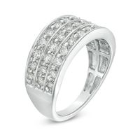 1.00 CT. T.W. Diamond Multi-Row Band in 10K White Gold|Peoples Jewellers