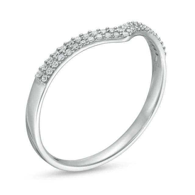 0.10 CT. T.W. Diamond Chevron Band in 10K White Gold