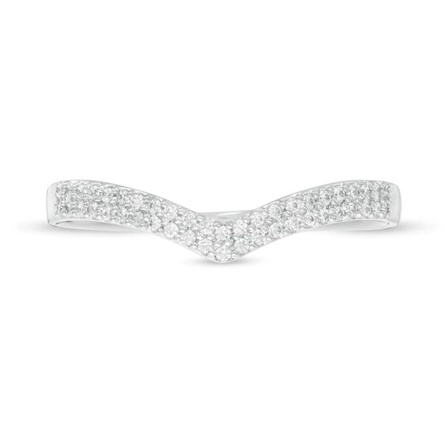 0.10 CT. T.W. Diamond Chevron Band in 10K White Gold|Peoples Jewellers